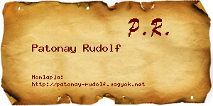 Patonay Rudolf névjegykártya
