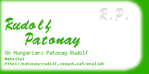rudolf patonay business card